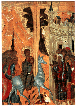 Einzug Christi in Jerusalem. Pskov, 16. Jh.